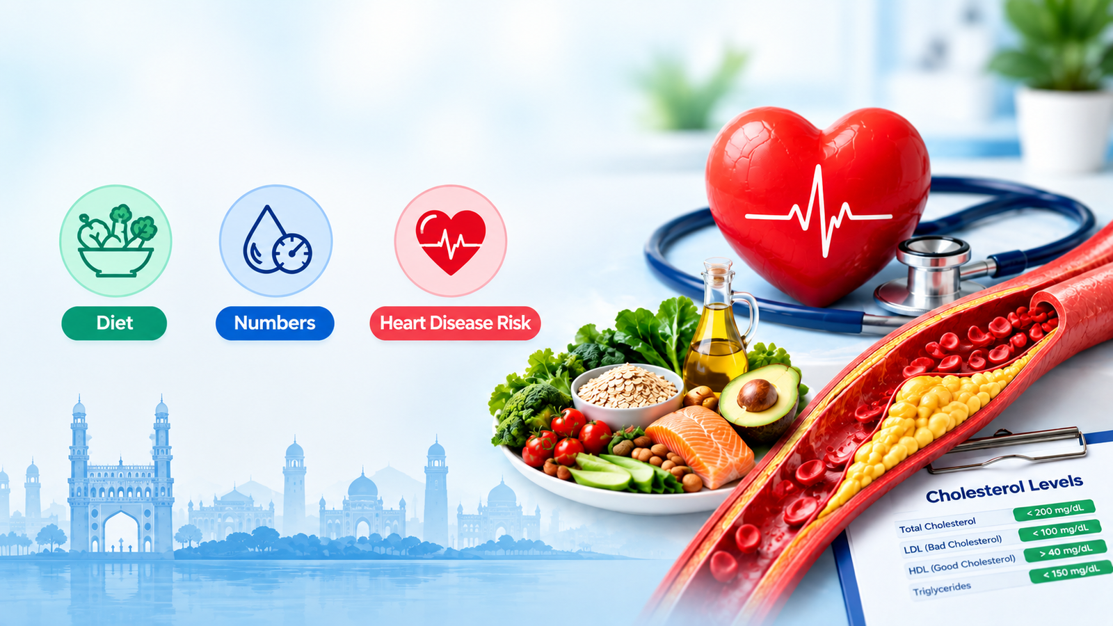 High Cholesterol Treatment in Hyderabad: Diet, Numbers & Heart Disease Risk
